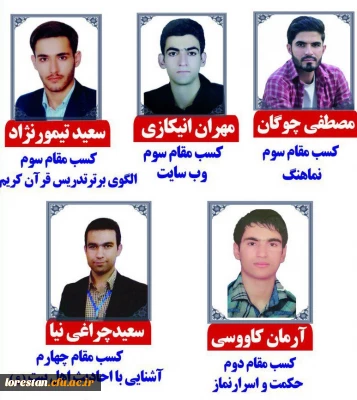 اعلام نتایج نهایی بیست و هفتمین جشنواره فرهنگی واجتماعی دانشجومعلمان کشور (بخش پسران)
کسب 5 مقام توسط دانشجو- معلمان دانشگاه فرهنگیان استان لرستان