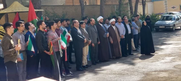 گزارش تجمع حمایتی دانشجو معلمان دانشگاه فرهنگیان پردیس علامه طباطبایی لرستان از عملیات طوفان الاقصی فلسطین  2