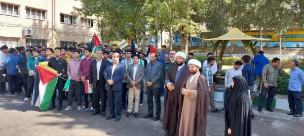 گزارش تجمع حمایتی دانشجو معلمان دانشگاه فرهنگیان پردیس علامه طباطبایی لرستان از عملیات طوفان الاقصی فلسطین  3