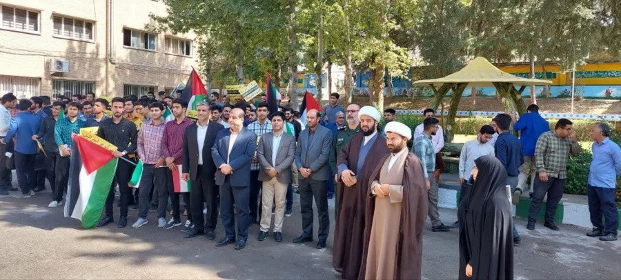 گزارش تجمع حمایتی دانشجو معلمان دانشگاه فرهنگیان پردیس علامه طباطبایی لرستان از عملیات طوفان الاقصی فلسطین  3
