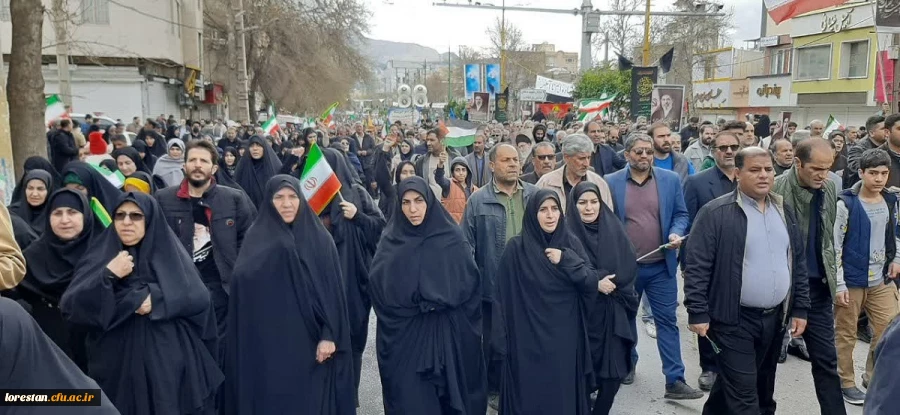 تجلی همبستگی دانشگاه فرهنگیان لرستان در راهپیمایی روز جهانی قدس 2